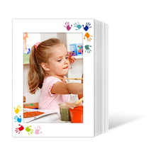Endlosleporello für 13x18 cm - weiß - weiß mit 4-farbigem Druck Hände - 25 Teile  Produktbild