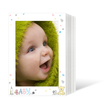 Endlosleporello für 13x18 cm - weiß - weiß mit 4-farbigem Druck Baby - 25 Teile  Produktbild