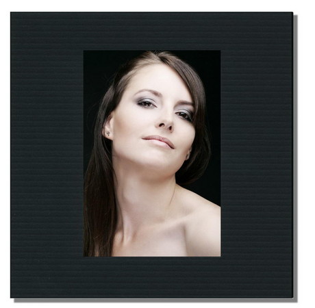 Fotomaske quadratisch für 6x9 cm - schwarz gerippt - ohne Rückwand Produktbild