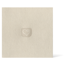 Satinierte Grußkarten 16x16 cm - creme - Herz Produktbild