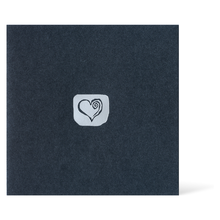 Satinierte Grußkarten 16x16 cm - anthrazit - Herz Produktbild