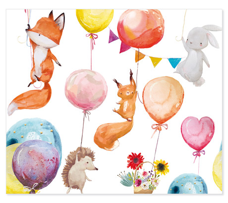 3 tlg. Schulfotomappe / Kindergartenmappe für 13x18 cm mit 2 Einsteckschlitzen - Ballons Produktbild