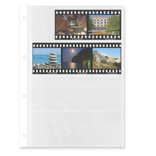 Negativ-Ablageblätter, 4 Streifen, beidseitig klar, Rollfilm, 100 Stück Produktbild