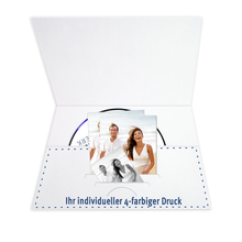 Individuell bedruckbare DVD/CD Tasche für CD, Paß- und Bewerbungsbilder - 4-farbig bedruckbar - 100 Stück Produktbild